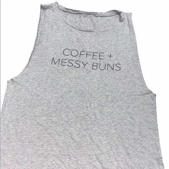 Coffee + Messy Buns grey tank - Picture 4 of 7